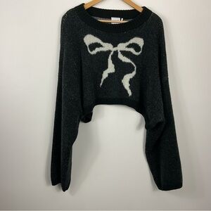 Urban Outfitters Out From Under Cropped Bow Out Sweater Womens Large